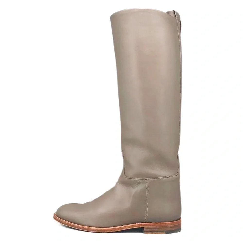 Hermès Jumping Boot Knee High Leather Kelly Lock Taupe Étoupe EU 36 - Picture 2 of 8